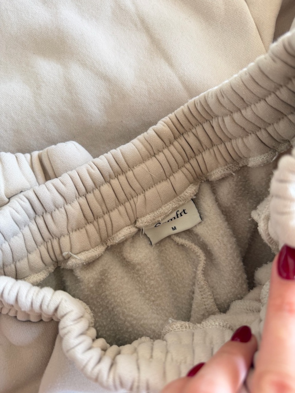 Comfort Women's Beige Sweatpants and Sweatshirt Set - Picture 3 of 4